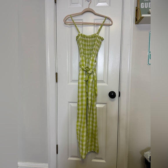 House of Harlow xs Green Gingham Jumpsuit - Picture 3 of 7